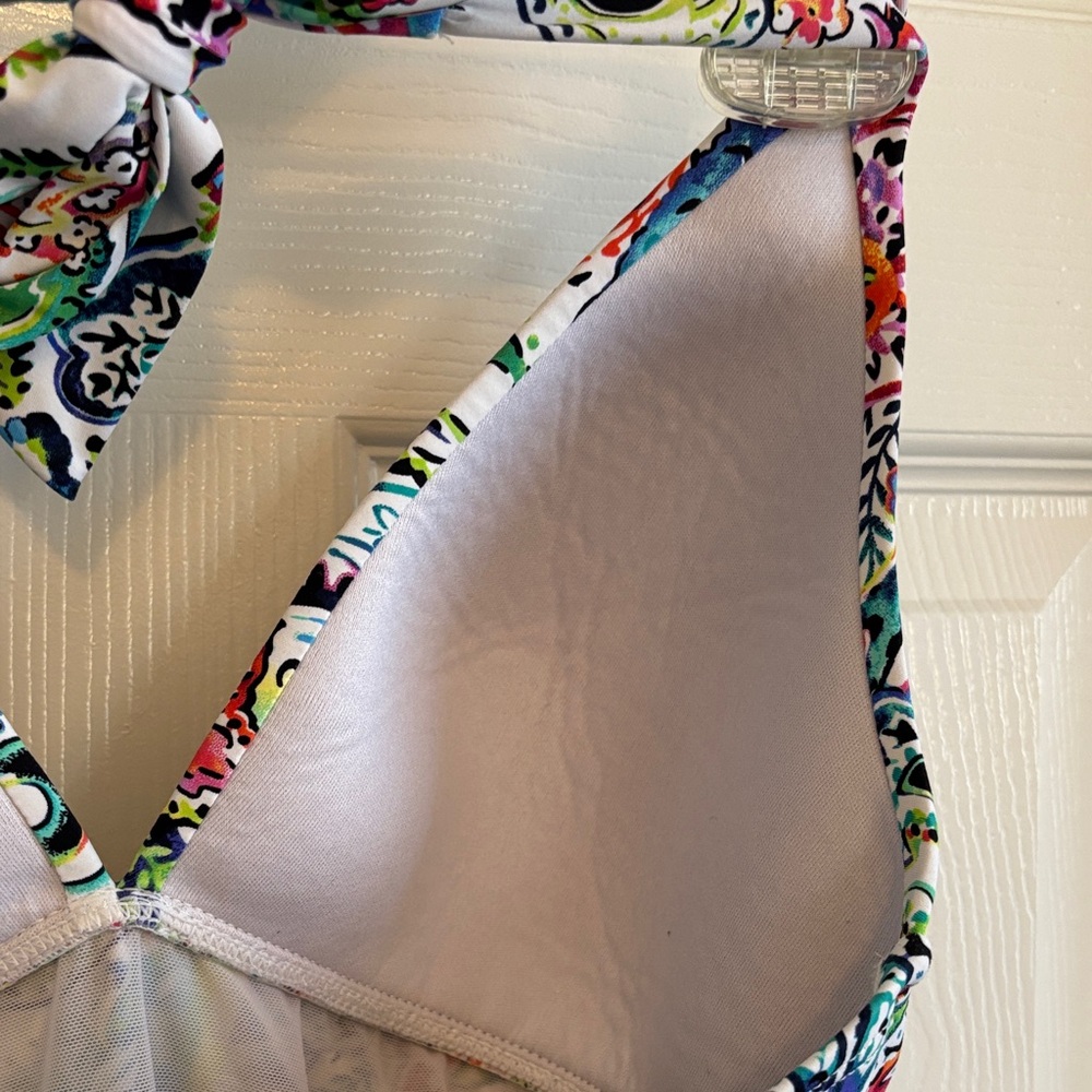 Lauren Ralph Lauren Colorful Paisley One piece Hi-Cut Swimsuit Est. Size 12 EUC - Picture 6 of 13